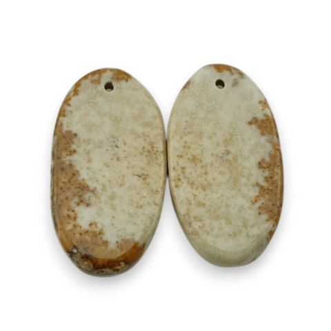Jaspis krajobrazowy para kaboszonów z dziurką 25x13 mm nr P739 Jaspis krajobrazowy para kaboszonów z dziurką 25x13 mm nr P739