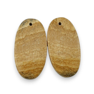Jaspis krajobrazowy para kaboszonów z dziurką 25x13 mm nr P742