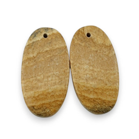 Jaspis krajobrazowy para kaboszonów z dziurką 25x13 mm nr P742 Jaspis krajobrazowy para kaboszonów z dziurką 25x13 mm nr P742