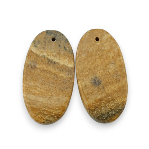 Jaspis krajobrazowy para kaboszonów z dziurką 25x13 mm nr P742 Jaspis krajobrazowy para kaboszonów z dziurką 25x13 mm nr P742