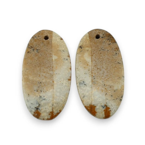 Jaspis krajobrazowy para kaboszonów z dziurką 25x13 mm nr P768 Jaspis krajobrazowy para kaboszonów z dziurką 25x13 mm nr P768