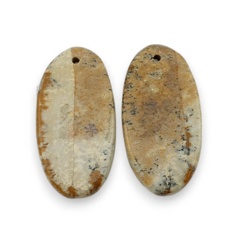 Jaspis krajobrazowy para kaboszonów z dziurką 25x13 mm nr P768 Jaspis krajobrazowy para kaboszonów z dziurką 25x13 mm nr P768
