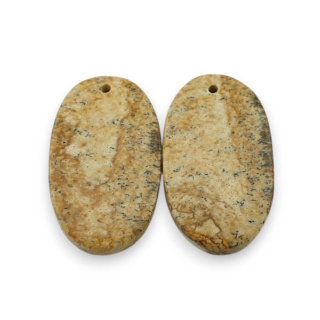 Jaspis krajobrazowy para kaboszonów z dziurką 25x14 mm nr P738