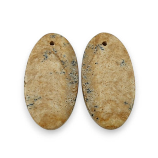 Jaspis krajobrazowy para kaboszonów z dziurką 25x14 mm nr P773