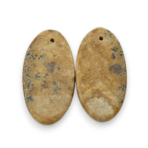 Jaspis krajobrazowy para kaboszonów z dziurką 25x14 mm nr P773 Jaspis krajobrazowy para kaboszonów z dziurką 25x14 mm nr P773