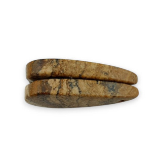 Jaspis krajobrazowy para kaboszonów z dziurką 26x11 mm nr P757