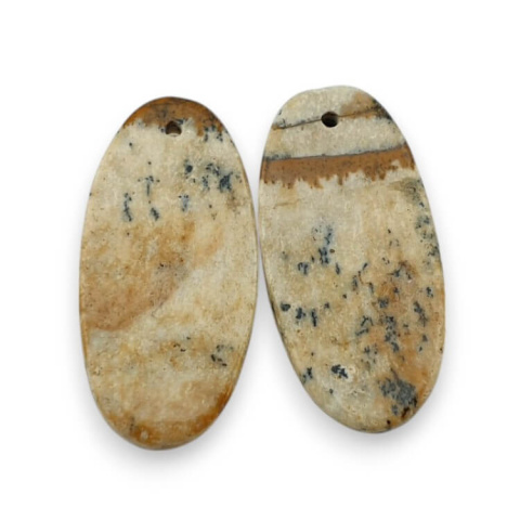Jaspis krajobrazowy para kaboszonów z dziurką 26x13 mm nr P748 Jaspis krajobrazowy para kaboszonów z dziurką 26x13 mm nr P748