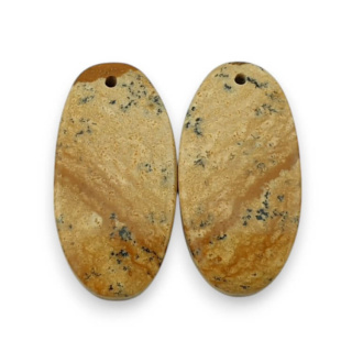 Jaspis krajobrazowy para kaboszonów z dziurką 26x13 mm nr P749