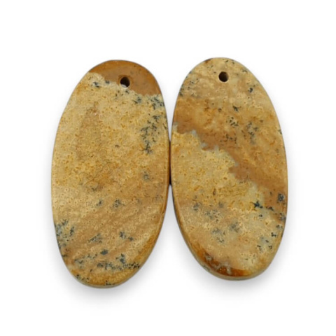 Jaspis krajobrazowy para kaboszonów z dziurką 26x13 mm nr P749 Jaspis krajobrazowy para kaboszonów z dziurką 26x13 mm nr P749
