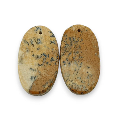 Jaspis krajobrazowy para kaboszonów z dziurką 27x15 mm nr P758 Jaspis krajobrazowy para kaboszonów z dziurką 27x15 mm nr P758
