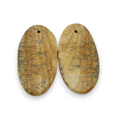 Jaspis krajobrazowy para kaboszonów z dziurką 27x15 mm nr P762 Jaspis krajobrazowy para kaboszonów z dziurką 27x15 mm nr P762