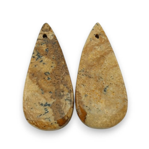 Jaspis krajobrazowy para kaboszonów z dziurką 28x13 mm nr P743 Jaspis krajobrazowy para kaboszonów z dziurką 28x13 mm nr P743