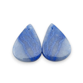 Kwarc niebieski para kaboszonów z dziurką 21x15 mm nr P679