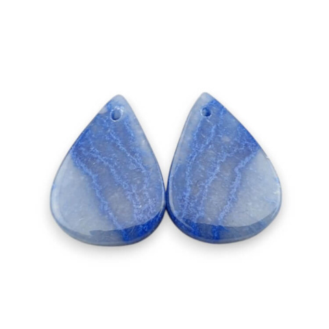 Kwarc niebieski para kaboszonów z dziurką 21x15 mm nr P679 Kwarc niebieski para kaboszonów z dziurką 21x15 mm nr P679