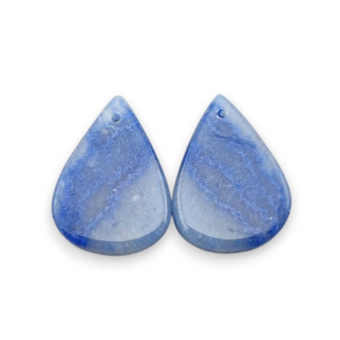 Kwarc niebieski para kaboszonów z dziurką 21x15 mm nr P679 Kwarc niebieski para kaboszonów z dziurką 21x15 mm nr P679