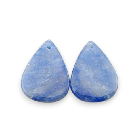Kwarc niebieski para kaboszonów z dziurką 22x16 mm nr P678 Kwarc niebieski para kaboszonów z dziurką 22x16 mm nr P678