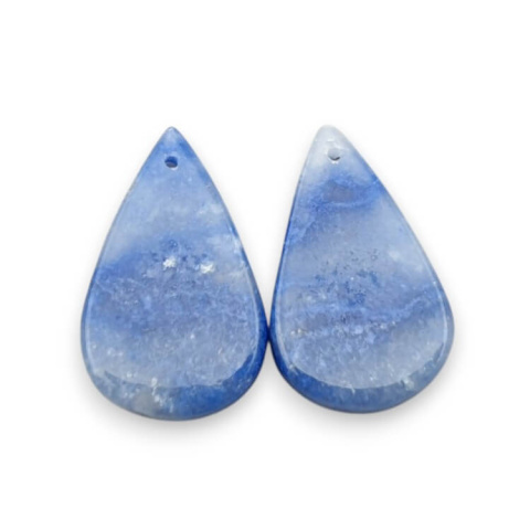Kwarc niebieski para kaboszonów z dziurką 23x14 mm nr P696 Kwarc niebieski para kaboszonów z dziurką 23x14 mm nr P696
