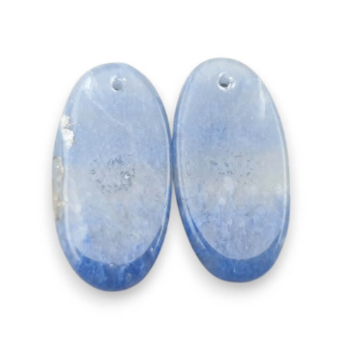 Kwarc niebieski para kaboszonów z dziurką 25x13 mm nr P682 Kwarc niebieski para kaboszonów z dziurką 25x13 mm nr P682