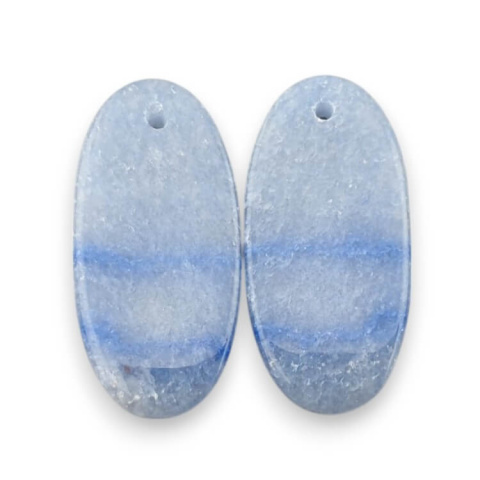 Kwarc niebieski para kaboszonów z dziurką 26x12 mm nr P673 Kwarc niebieski para kaboszonów z dziurką 26x12 mm nr P673