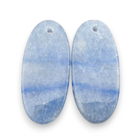 Kwarc niebieski para kaboszonów z dziurką 28x12 mm nr P661 Kwarc niebieski para kaboszonów z dziurką 28x12 mm nr P661
