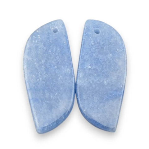 Kwarc niebieski para kaboszonów z dziurką 29x12 mm nr P676 Kwarc niebieski para kaboszonów z dziurką 29x12 mm nr P676