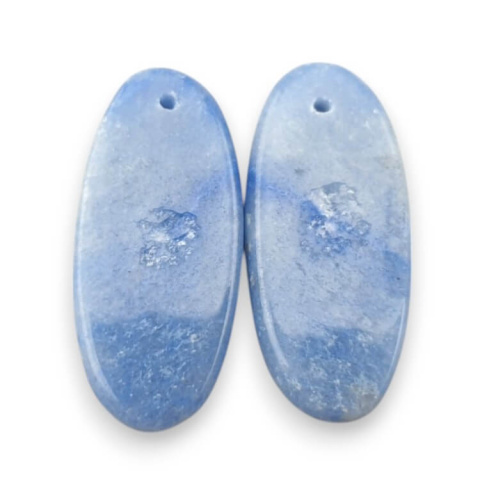 Kwarc niebieski para kaboszonów z dziurką 29x13 mm nr P674 Kwarc niebieski para kaboszonów z dziurką 29x13 mm nr P674