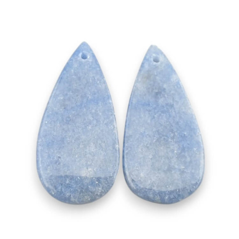 Kwarc niebieski para kaboszonów z dziurką 29x14 mm nr P687 Kwarc niebieski para kaboszonów z dziurką 29x14 mm nr P687