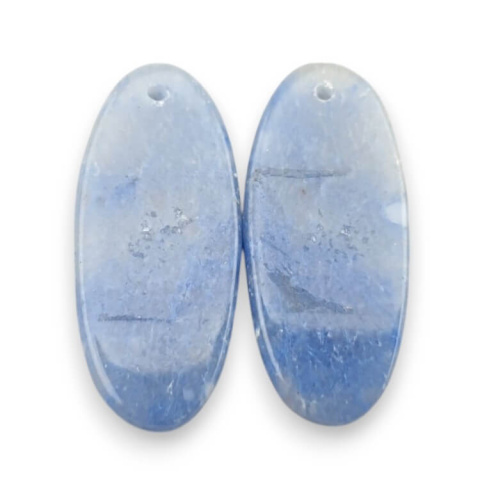 Kwarc niebieski para kaboszonów z dziurką 30x14 mm nr P660 Kwarc niebieski para kaboszonów z dziurką 30x14 mm nr P660