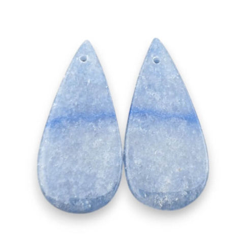 Kwarc niebieski para kaboszonów z dziurką 30x14 mm nr P677 Kwarc niebieski para kaboszonów z dziurką 30x14 mm nr P677