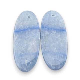 Kwarc niebieski para kaboszonów z dziurką 31x13 mm nr P684