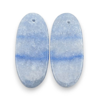 Kwarc niebieski para kaboszonów z dziurką 31x13 mm nr P691