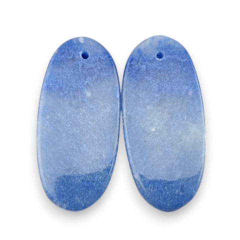 Kwarc niebieski para kaboszonów z dziurką 32x14 mm nr P672 Kwarc niebieski para kaboszonów z dziurką 32x14 mm nr P672