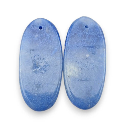 Kwarc niebieski para kaboszonów z dziurką 32x14 mm nr P672 Kwarc niebieski para kaboszonów z dziurką 32x14 mm nr P672