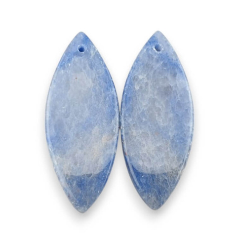 Kwarc niebieski para kaboszonów z dziurką 33x13 mm nr P675 Kwarc niebieski para kaboszonów z dziurką 33x13 mm nr P675
