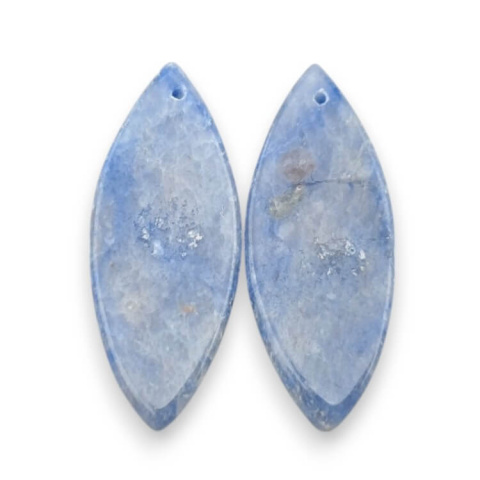 Kwarc niebieski para kaboszonów z dziurką 33x13 mm nr P675 Kwarc niebieski para kaboszonów z dziurką 33x13 mm nr P675
