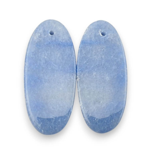 Kwarc niebieski para kaboszonów z dziurką 33x14 mm nr P692 Kwarc niebieski para kaboszonów z dziurką 33x14 mm nr P692