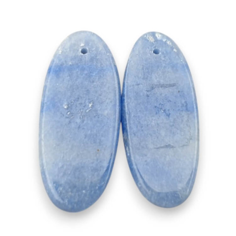 Kwarc niebieski para kaboszonów z dziurką 33x14 mm nr P692 Kwarc niebieski para kaboszonów z dziurką 33x14 mm nr P692