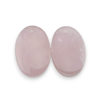 Kwarc różowy para kaboszonów z dziurką 23x16 mm nr P806