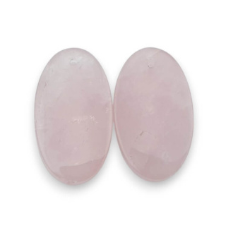 Kwarc różowy para kaboszonów z dziurką 26x16 mm nr P812
