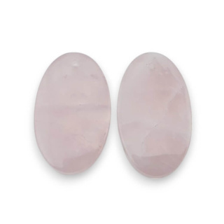 Kwarc różowy para kaboszonów z dziurką 26x16 mm nr P814