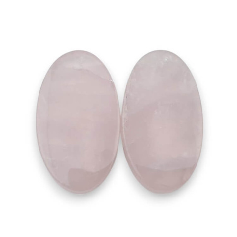 Pink quartz pair of cabochons with hole 27x15 mm no P803 Pink quartz pair of cabochons with hole 27x15 mm no P803