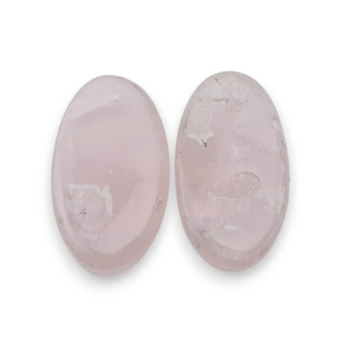 Pink quartz pair of cabochons with hole 27x15 mm no P803 Pink quartz pair of cabochons with hole 27x15 mm no P803