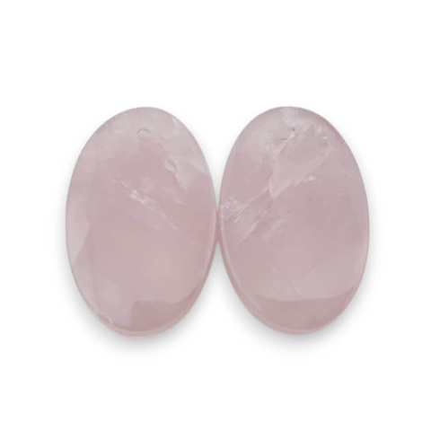 Kwarc różowy para kaboszonów z dziurką 27x18 mm nr P810 Kwarc różowy para kaboszonów z dziurką 27x18 mm nr P810