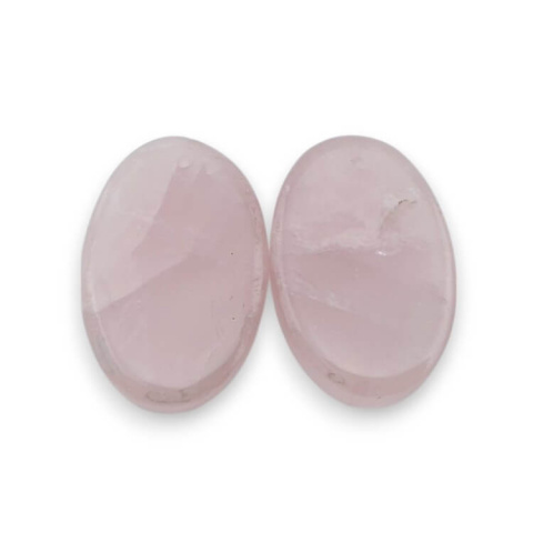 Kwarc różowy para kaboszonów z dziurką 27x18 mm nr P810 Kwarc różowy para kaboszonów z dziurką 27x18 mm nr P810