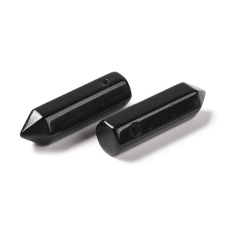 Obsydian sopel fasetowany z dziurką 30-33 mm 1 szt.