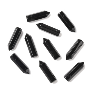 Obsydian sopel fasetowany z dziurką 30-33 mm 1 szt.