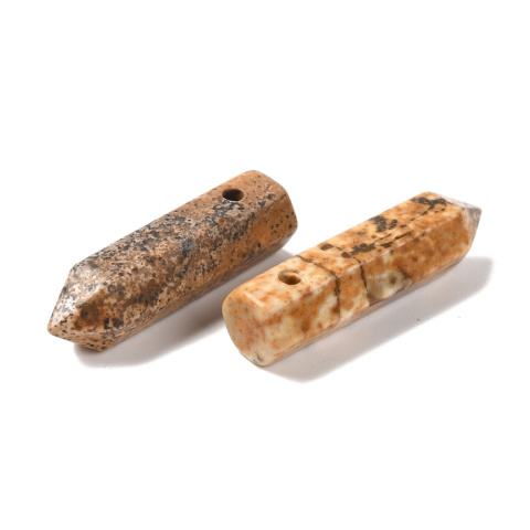 Jaspis krajobrazowy sopel fasetowany z dziurką 30-33 mm 1 szt. Jaspis krajobrazowy sopel fasetowany z dziurką 30-33 mm 1 szt.