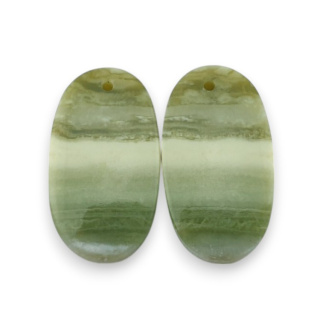 Serpentynit para kaboszonów z dziurką 23x13 mm nr P876