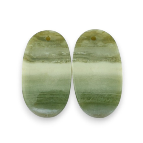 Serpentynit para kaboszonów z dziurką 23x13 mm nr P876 Serpentynit para kaboszonów z dziurką 23x13 mm nr P876