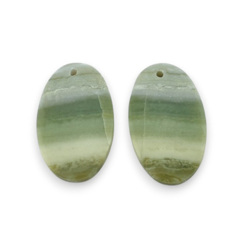 Serpentynit para kaboszonów z dziurką 23x14 mm nr P902 Serpentynit para kaboszonów z dziurką 23x14 mm nr P902